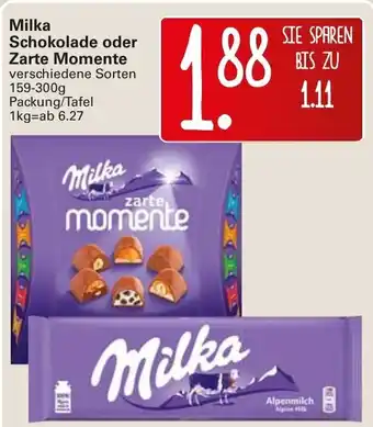 WEZ Milka Schokolade oder Zarte Momente 159-300g Angebot