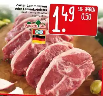 WEZ Bauern Gut Zarter Lammrücken oder Lammkoteletts 100g Angebot