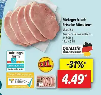 Lidl Metzgerfrisch Frische Minuten-steaks Angebot