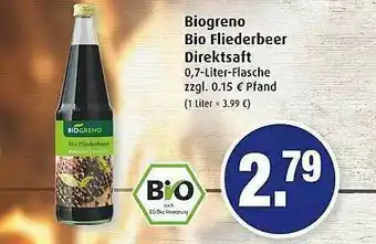 Markant Biogreno Bio Fliederbeer Direktsaft Angebot