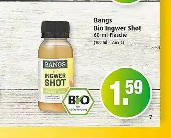 Markant Bangs Bio Ingwer Shot Angebot