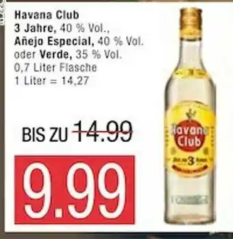 Marktkauf Havana Club 3 Jahre, Añejo Especial Oder Verde Angebot