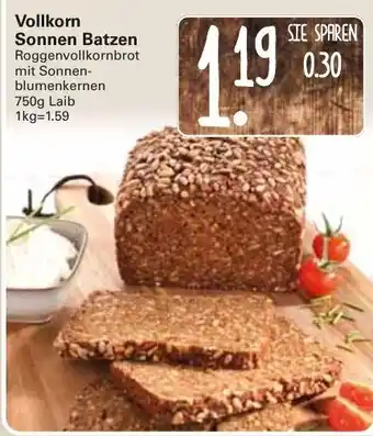 WEZ Vollkorn Sonnen Batzen 750g Angebot