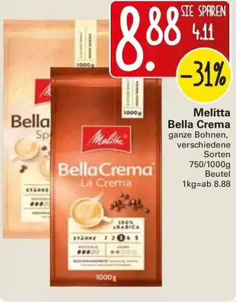 WEZ Melitta Bella Crema 750/1000 g Beutel Angebot