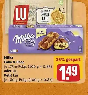 REWE Milka Cake & Choc Oder Lu Petit Luc Angebot