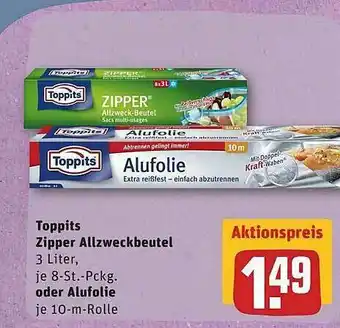 REWE Toppits Zipper Allzweckbeutel Oder Alufolie Angebot