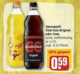 REWE Spreequell Club Cola Original Oder Limo Angebot