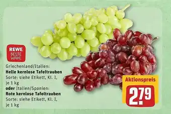 REWE Helle Kernlose Tafeltrauben Oder Rote Kernlose Tafeltrauben Angebot