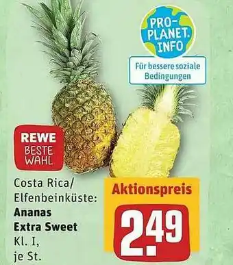 REWE Costa Rica Elfenbeinküste: Ananas Extra Sweet Angebot