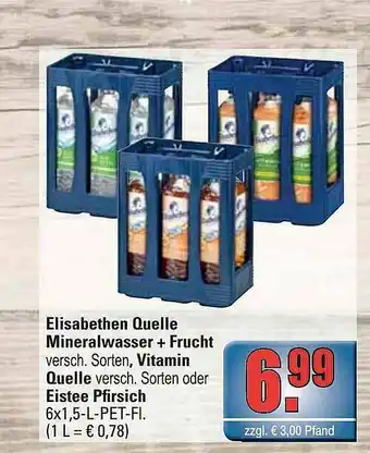 alldrink Elisabethen Quelle Mineralwasser + Frucht, Vitamin Quelle Oder Eistee Pfirsich Angebot