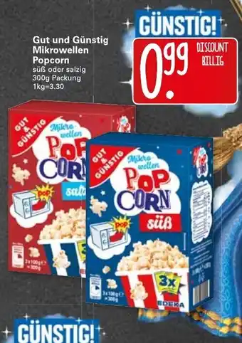 WEZ Gut und Günstig Mikrowellen Popcorn 300g Angebot