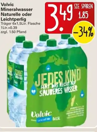 WEZ Volvic Mineralwasser Naturelle oder Leichtperlig 6x1,5L Angebot