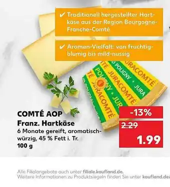 Kaufland Comté Aop Hartkäse Angebot