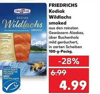 Kaufland Friedrichs Kodiak Wildlachs Smoked Angebot