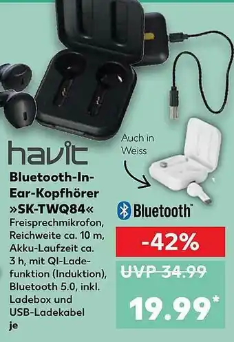 Kaufland Havit Bluetooth-in-ear-kopfhörer Sk-twq84 Angebot