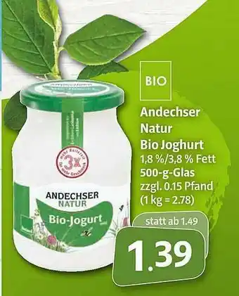 Markant Andechser Natur Bio Joghurt Angebot