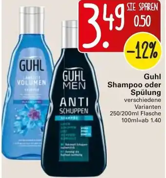 WEZ Guhl Shampoo oder Spülung 250/200ml Angebot