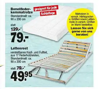 Repo Markt Bonellfederkernmatratze Oder Lattenrost Angebot