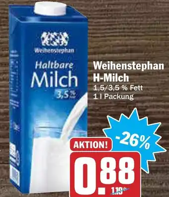 AEZ Weihenstephan H-Milch 1L Angebot