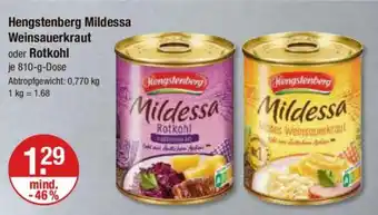 V Markt Hengstenberg Mildessa Weinsauerkraut oder Rotkohl je 810-g-Dose Angebot