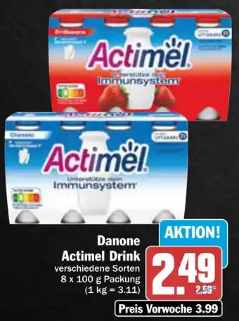 AEZ Danone Actimel Drink 8 x 100 g Packung Angebot