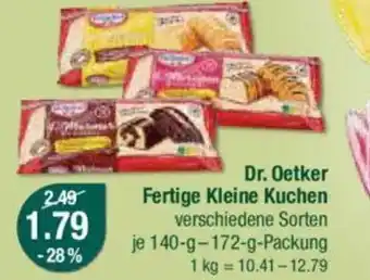 V Markt Dr. Oetker Fertige Kleine Kuchen verschiedene Sorten je 140-g-172-g-Packung Angebot