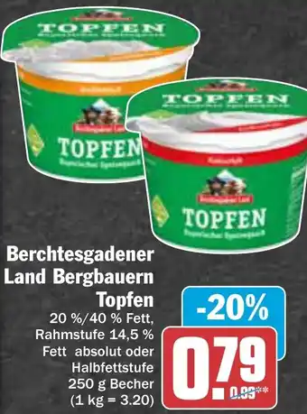 AEZ Berchtesgadener Land Bergbauern Topfen 250 g Becher Angebot