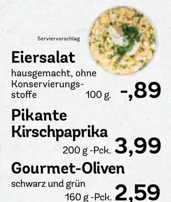 AEZ Eiersalat 100 g, Pikante Kirschpaprika oder Gourmet Oliven 160g Angebot