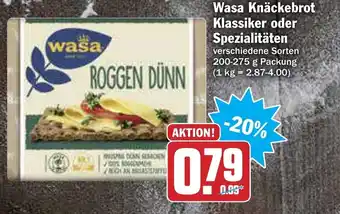 AEZ Wasa Knäckebrot Klassiker oder Spezialität 200-275g Angebot