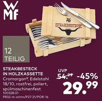 porta WMF Steakbesteck in Holzkassette Angebot