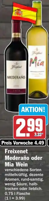 AEZ Freixenet Mederaño oder Mia Wein 0,75 L Flasche Angebot