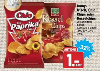 AEZ Funny Frisch, Chio Chips oder Kesselchips 120-175g Beutel Angebot