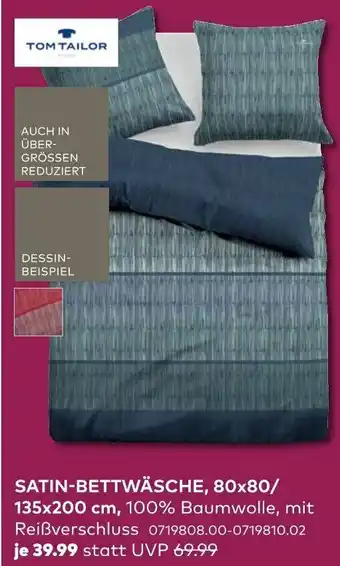 porta Tom Tailor Satin Bettwäsche 80x80/135x200 cm Angebot