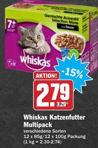 AEZ Whiskas Katzenfutter Multipack 12x85g/12x100g Angebot