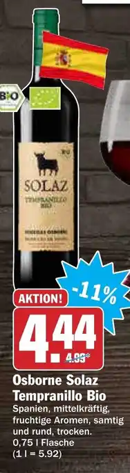 AEZ Osborne Solaz Tempranillo Bio Angebot