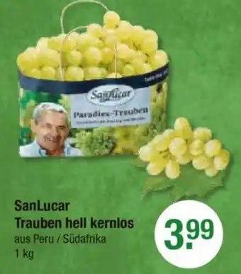 V Markt SanLucar Trauben hell kernlos 1 kg Angebot