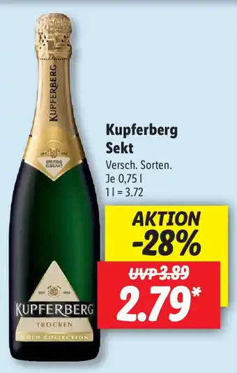 Lidl Kupferberg Sekt 0,75L Angebot