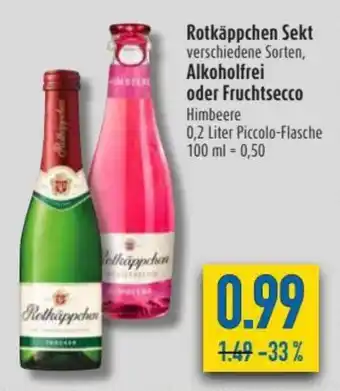 diska Rotkäppchen Sekt, Alkoholfrei oder Fruchtsecco 0,2L Angebot