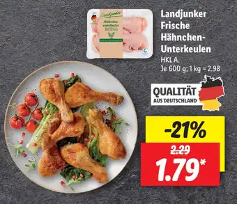 Lidl Landjunker Frische Hähnchen Unterkeulen 600g Angebot