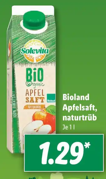 Lidl Bioland Apfelsaft, naturtrüb 1L Angebot