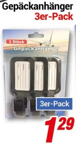 CENTERSHOP Gepäckanhänger 3er-Pack Angebot