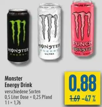 diska Monster Energy Drink 0,5 L Dose Angebot