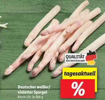 Lidl Deutscher Weißer/Violetter Spargel 500g Angebot