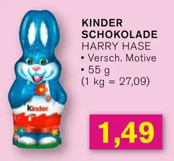 KODi KINDER SCHOKOLADE HARRY HASE 55g Angebot