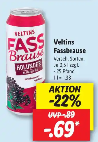 Lidl Veltins Fassbrause 0,5L Angebot