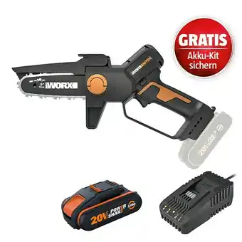 Bauhaus Worx PowerShare 20V Maschinenpaket WG325E (Akku-Astsäge WG325E, Akku & Schnellladegerät) Angebot