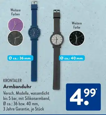 Aldi Süd KRONTALER Armbanduhr Angebot