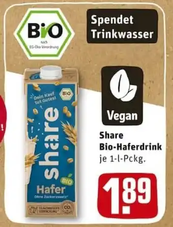 REWE PETZ Share Bio Haferdrink 1L Angebot