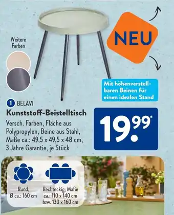 Aldi Süd BELAVI Kunststoff-Beistelltisch Angebot