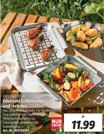 Lidl Grillmeister Edelstahl Grillpfannen und schalen Angebot